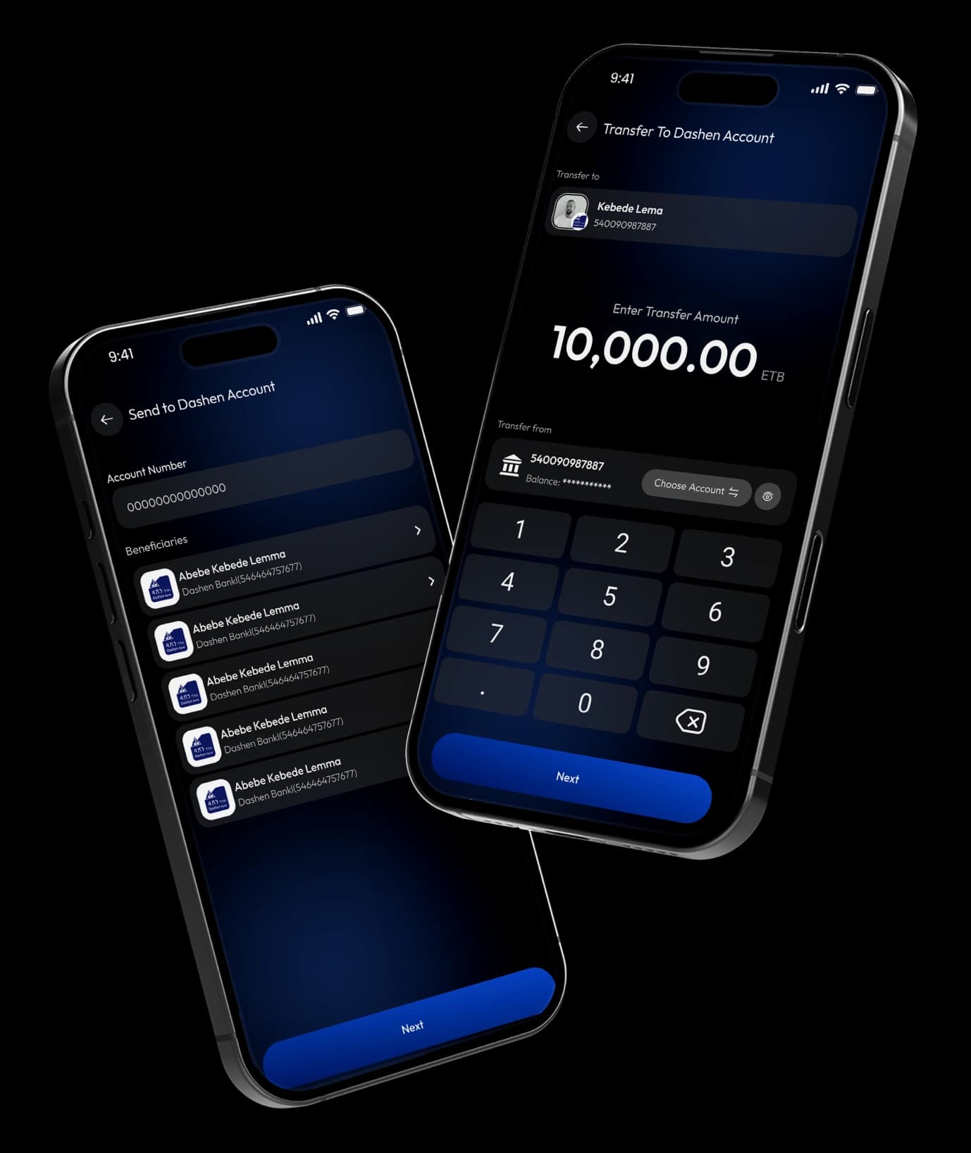 Personalised dashboard view on Dashen app